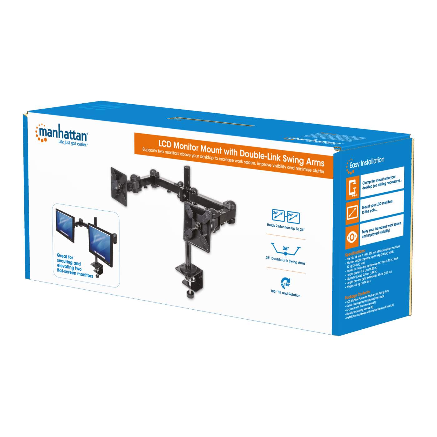 LCD Monitor Mount with Double-Link Swing Arms Packaging Image 2