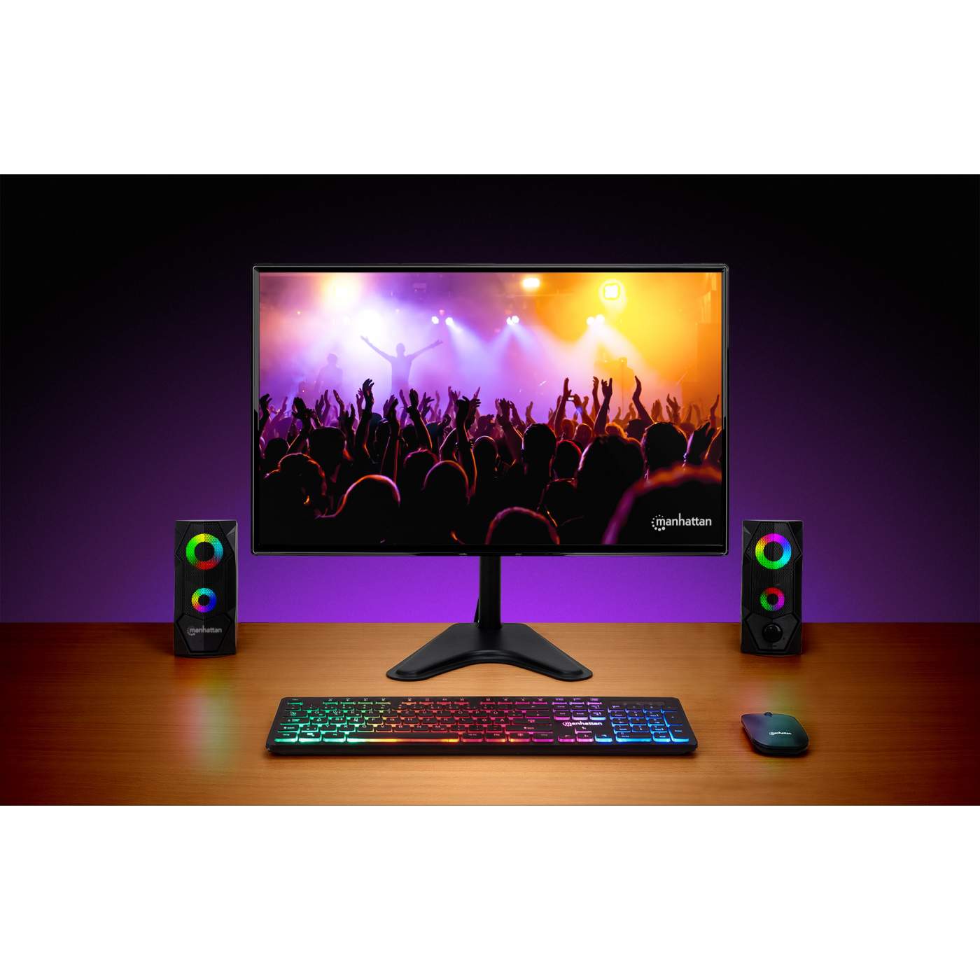 RGB LED Desktop Stereo Computer Speakers Image 8