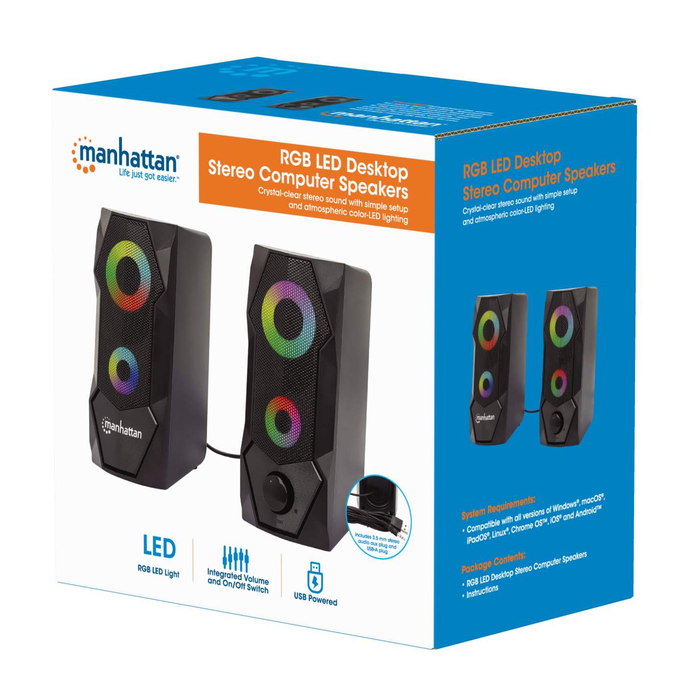 RGB LED Desktop Stereo Computer Speakers Packaging Image 2
