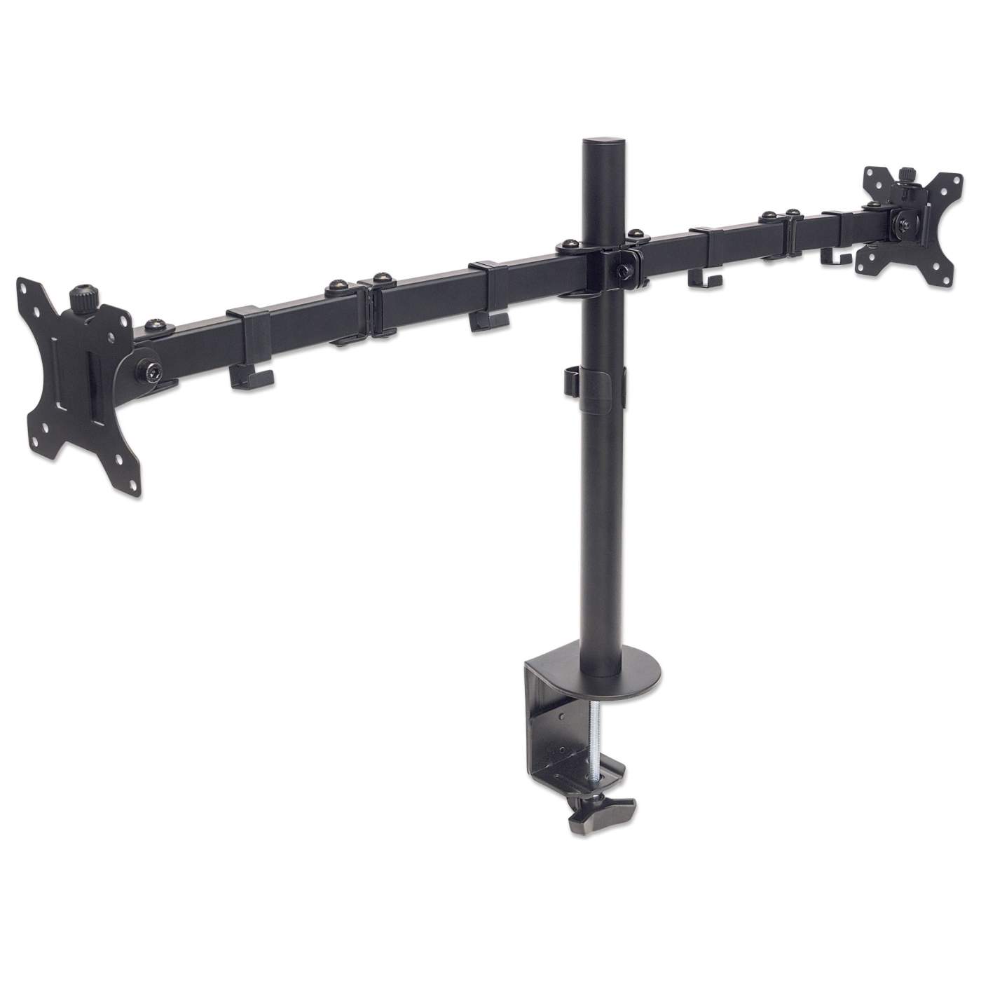 Universal Dual Monitor Mount with Double-Link Swing Arms Image 4