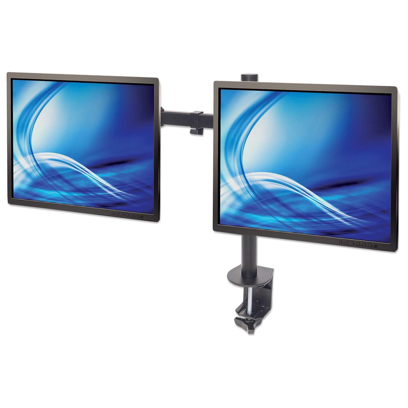 Universal Dual Monitor Mount with Double-Link Swing Arms Image 5