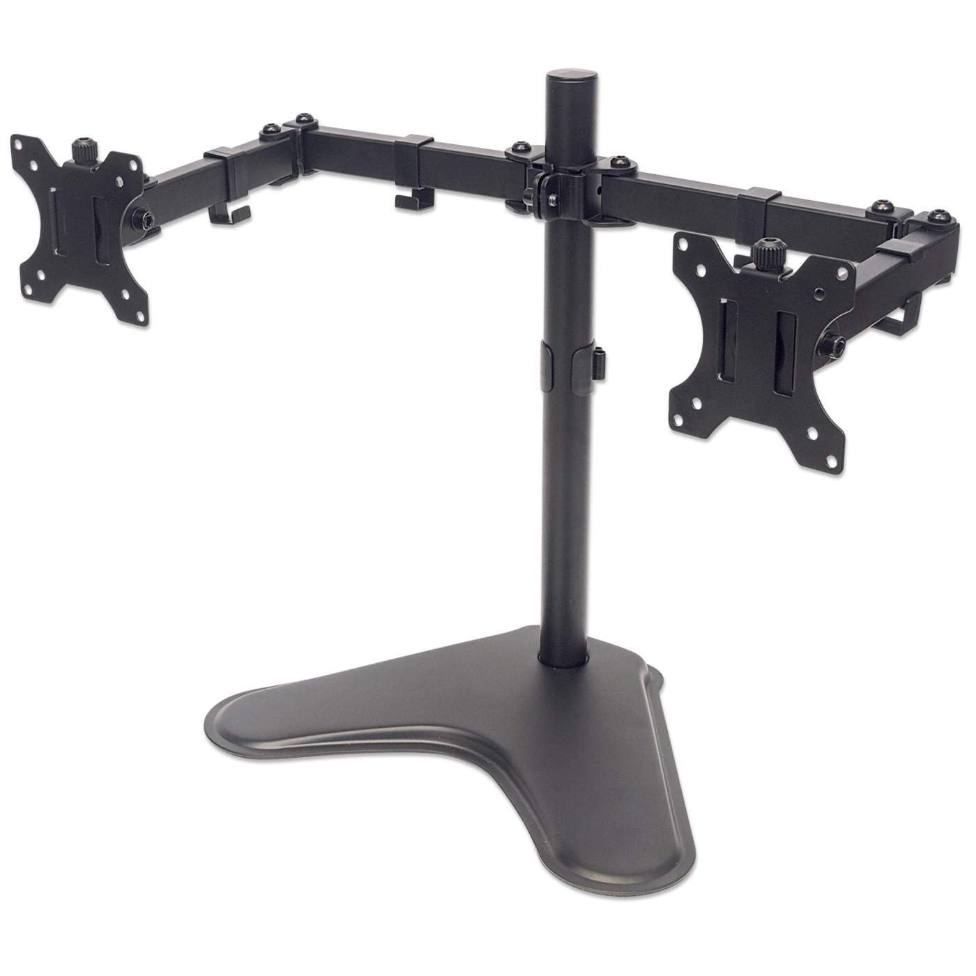 Universal Dual Monitor Stand with Double-Link Swing Arms Image 1