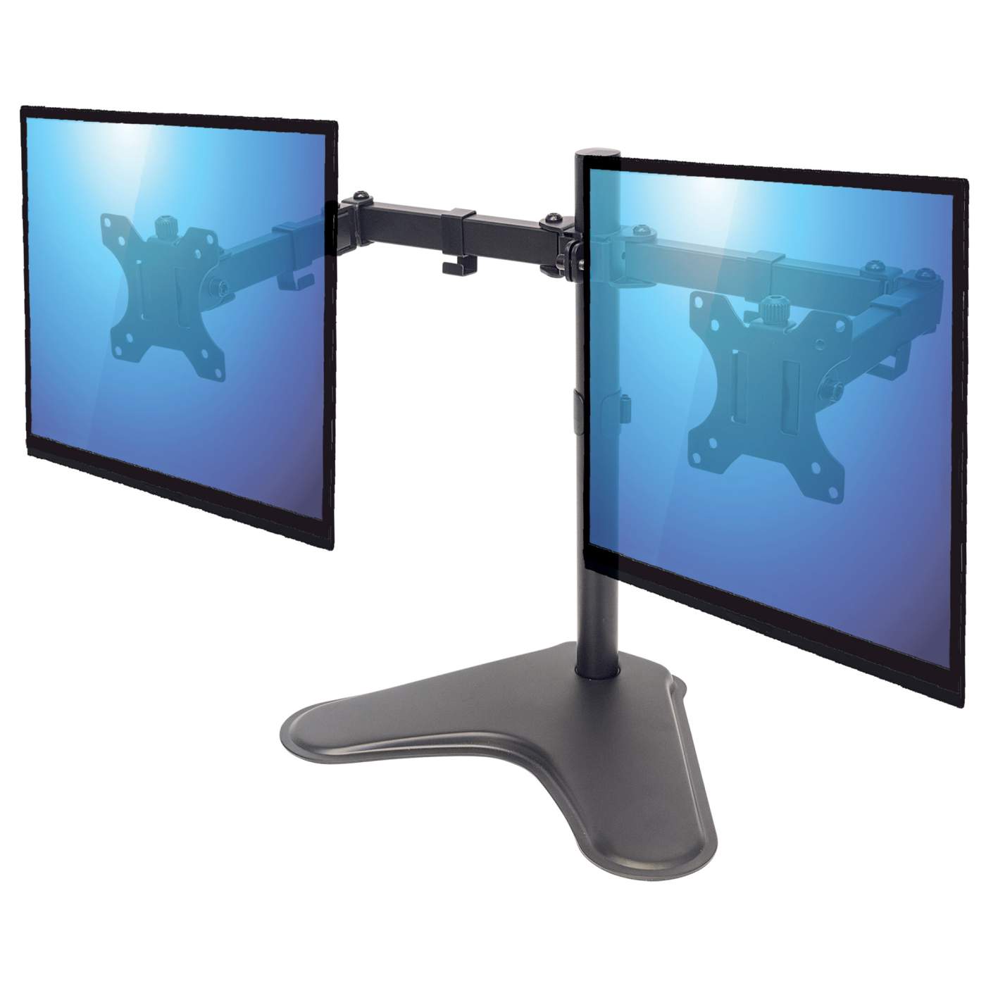 Universal Dual Monitor Stand with Double-Link Swing Arms Image 6