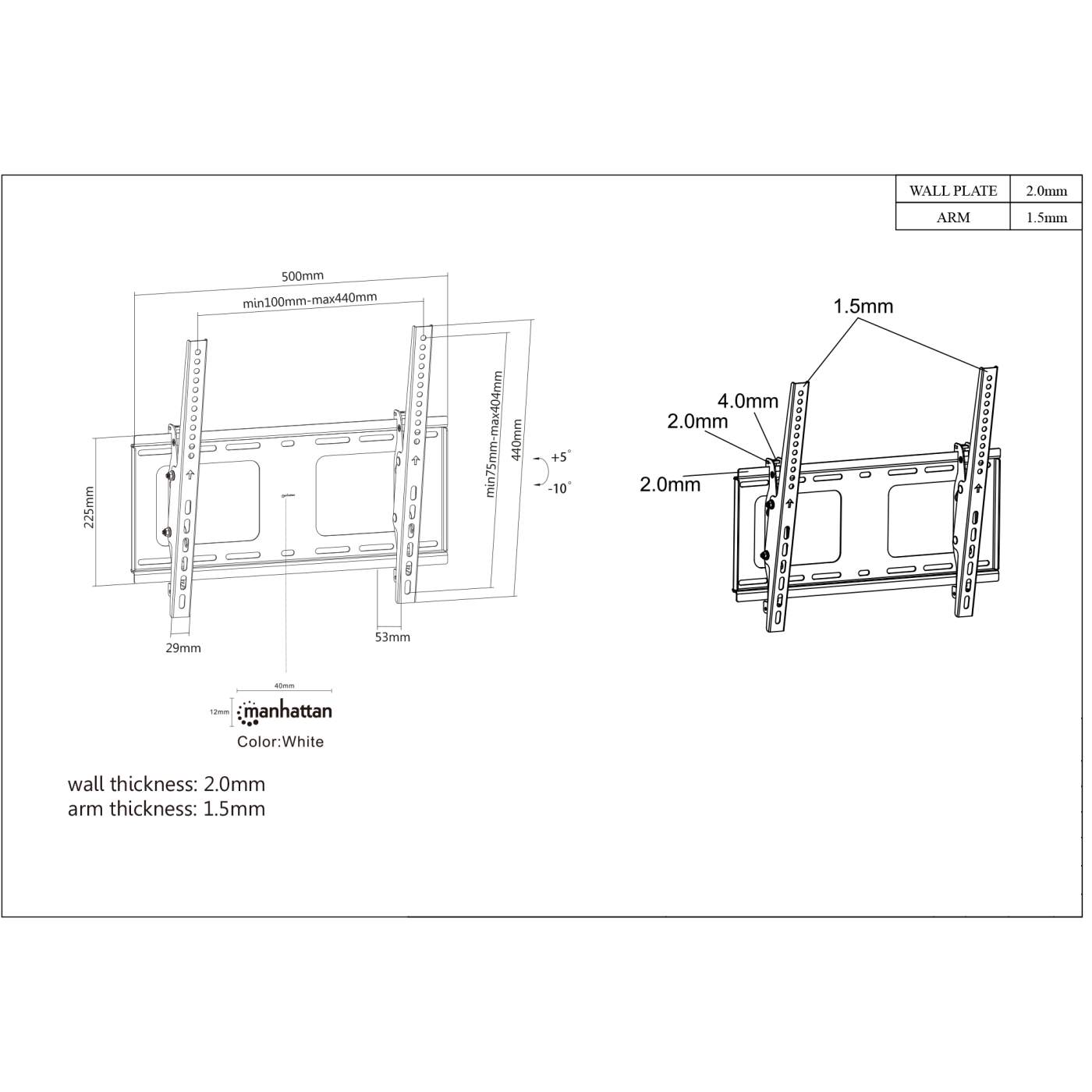 Universal Flat-Panel TV Tilting Wall Mount with Post-Leveling Adjustment Image 7