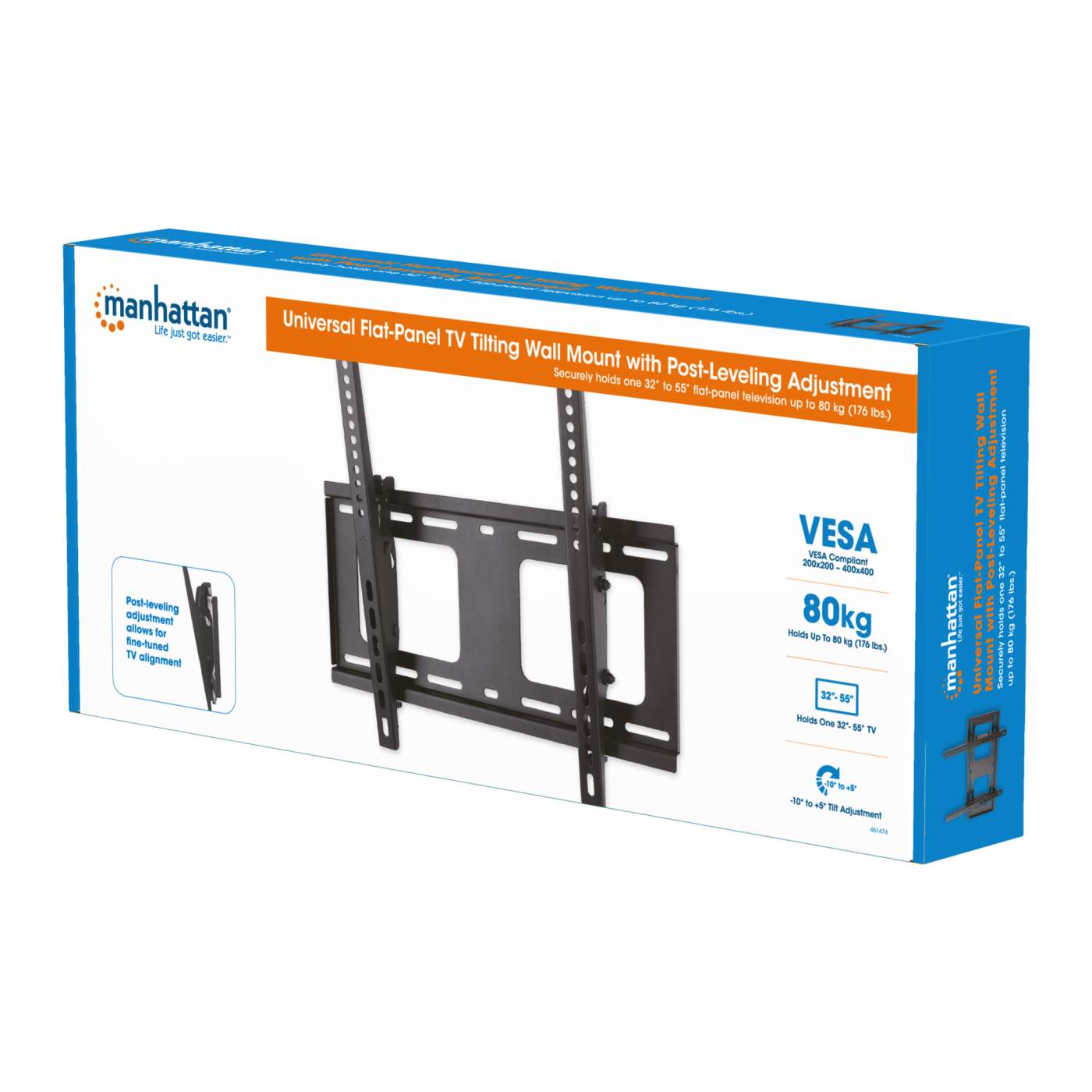 Universal Flat-Panel TV Tilting Wall Mount with Post-Leveling Adjustment Packaging Image 2