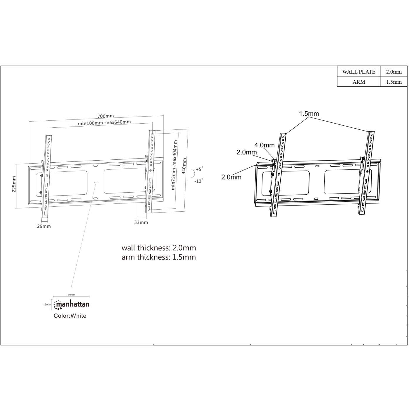 Universal Flat-Panel TV Tilting Wall Mount with Post-Leveling Adjustment Image 7