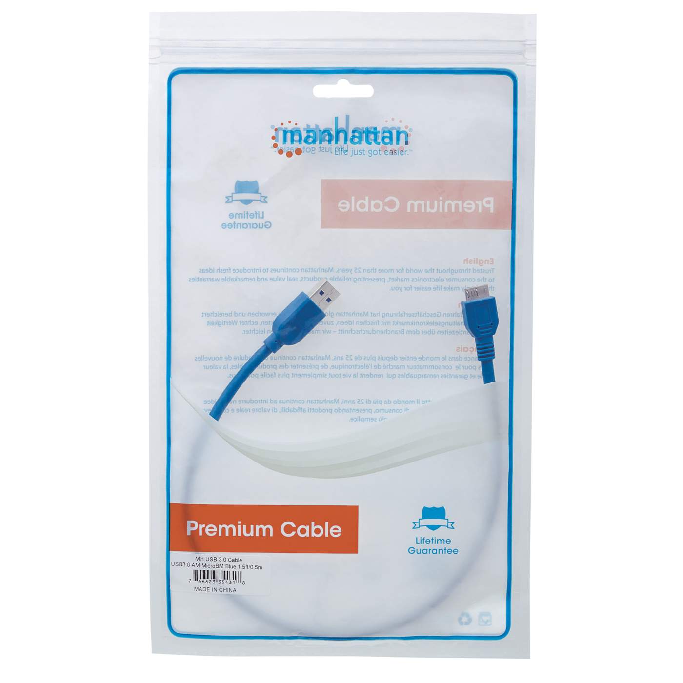 USB 3.0 Type-A to Micro-USB Cable Packaging Image 2