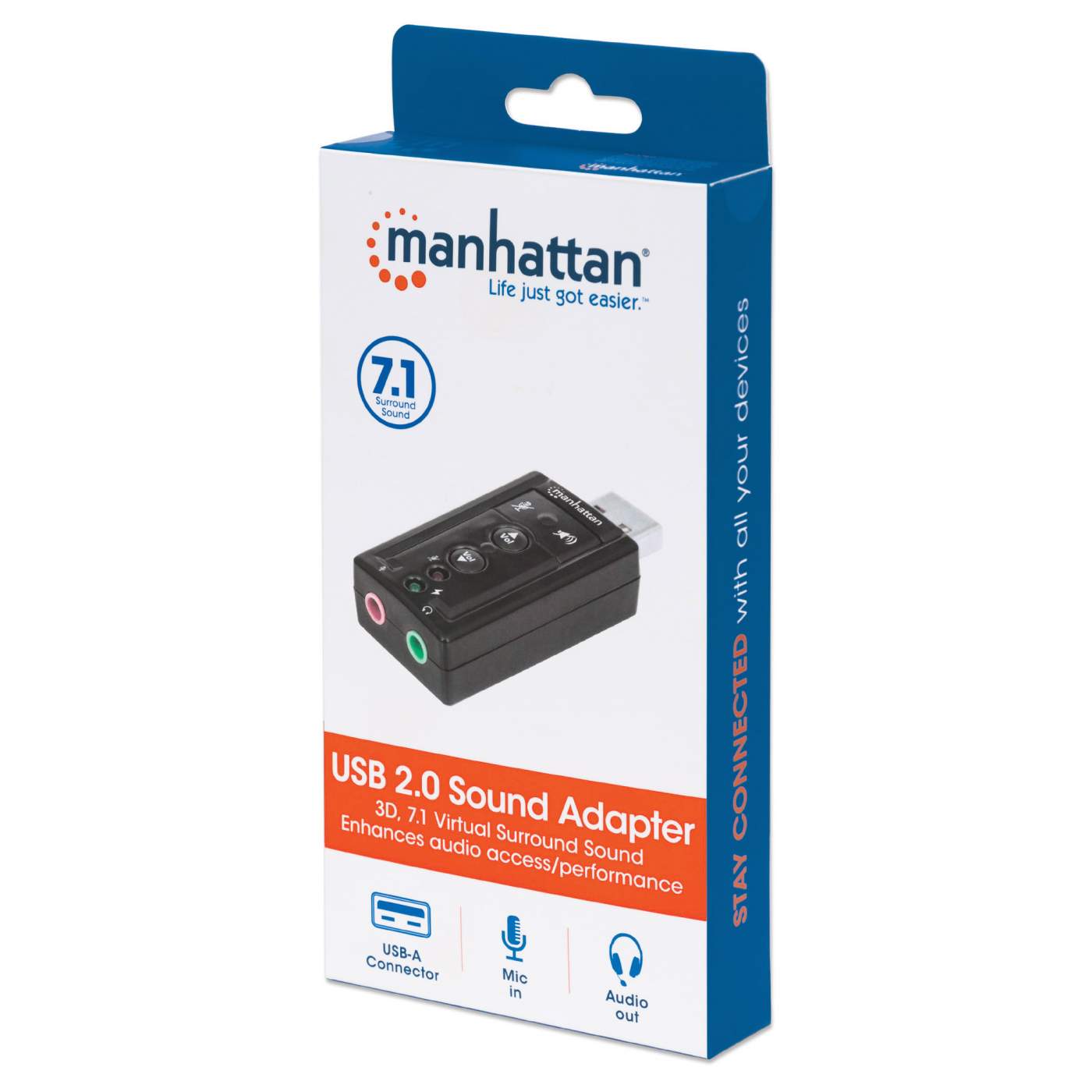 Master Distributor de las marcas MANHATTAN e INTELLINET. Convertidor USB  2.0 a Tarjeta Sonido 5.1 Manhattan 150859