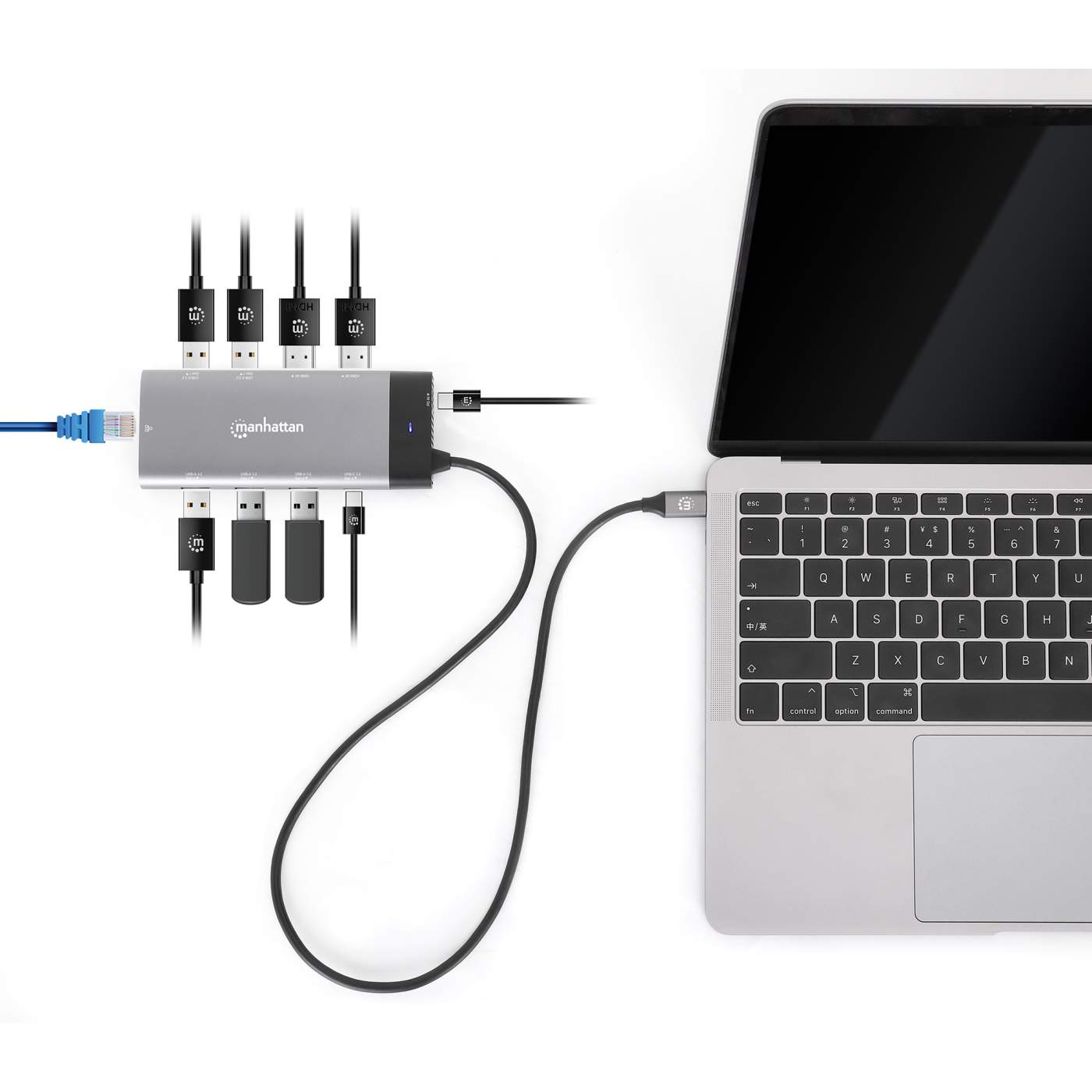 Manhattan Adaptador multipuerto SuperSpeed USB para Doble Monitor (152846)