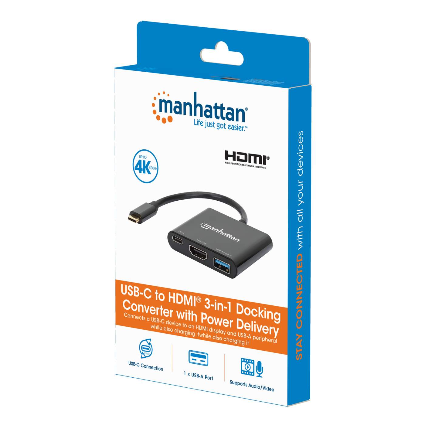 USB-C to HDMI 3-in-1 Docking Converter with Power Delivery Packaging Image 2