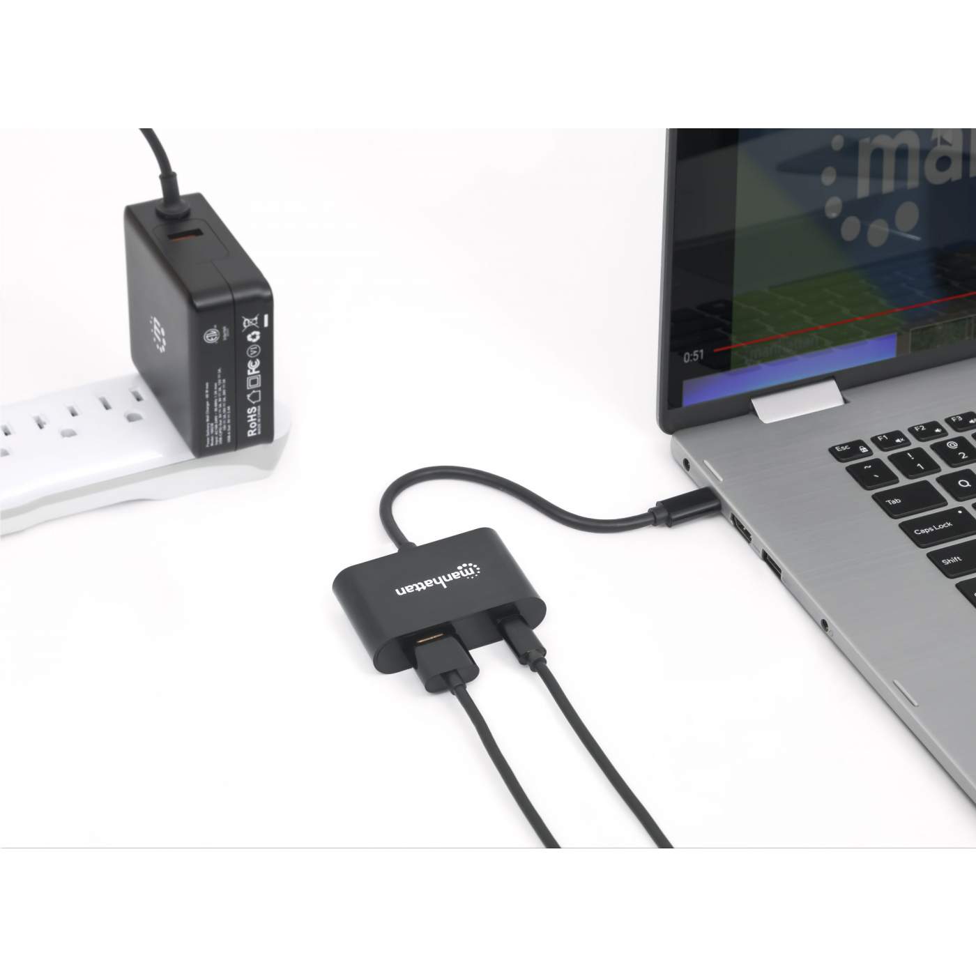 Manhattan Convertisseur USB-C vers HDMI 4K à 60 Hz (153706)