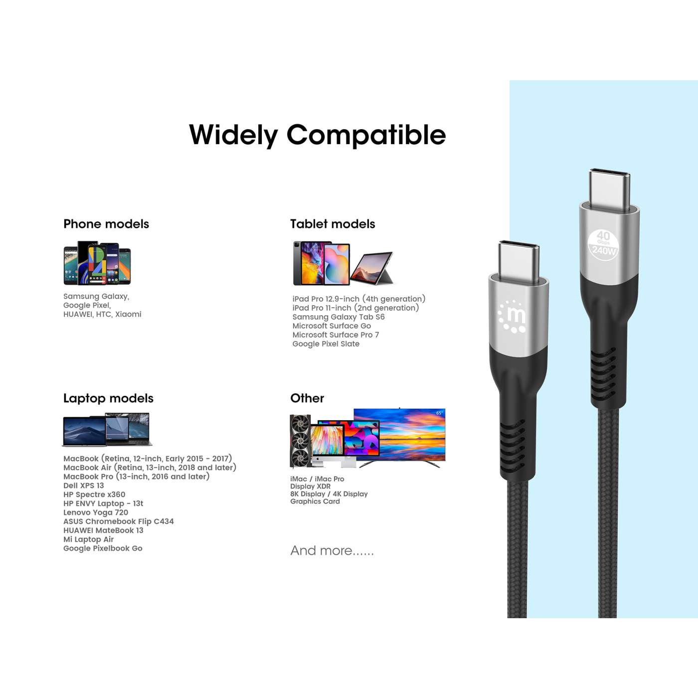 USB4 Type-C 40 Gbps 8K Video u0026 240 W EPR Charging Cable / PD 3.1