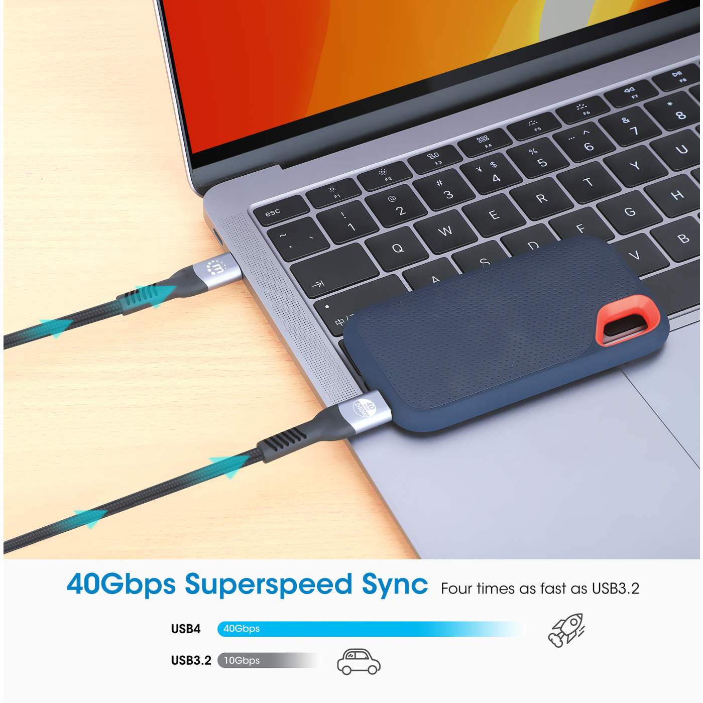 USB4 / Thunderbolt 4 Type-C 40 Gbps 8K Video and 240 W EPR Charging Cable / PD 3.1 Image 8