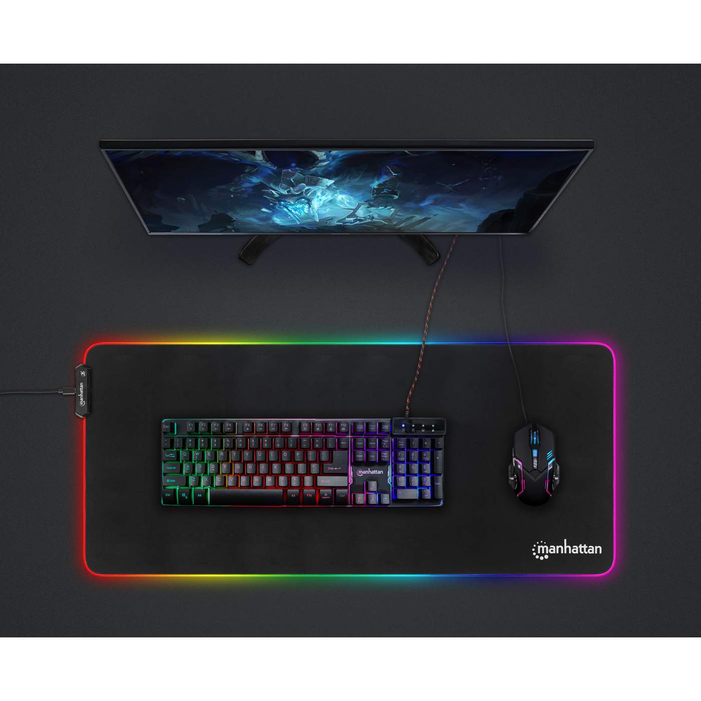 RGB Gaming Mouse Pad, TSV Large Extended Thick LED Mouse Pad Mat with 9 Lighting Modes, Anti-Slip Waterproof Oversized Computer Keyboard Desktop Pad